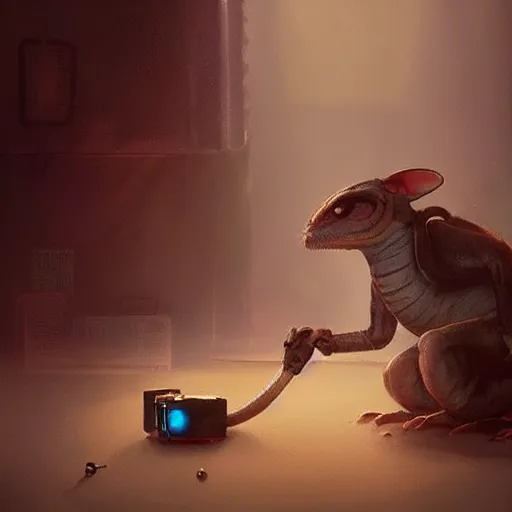 Image similar to 🤖Rattata ,Greg rutkowski, Trending artstation, cinematográfica, digital Art