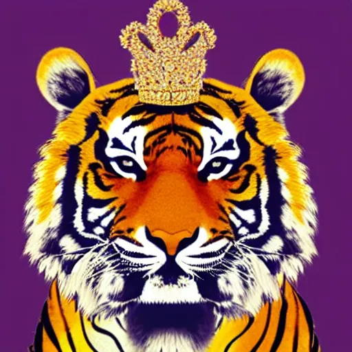 Image similar to a tiger wearing a crown