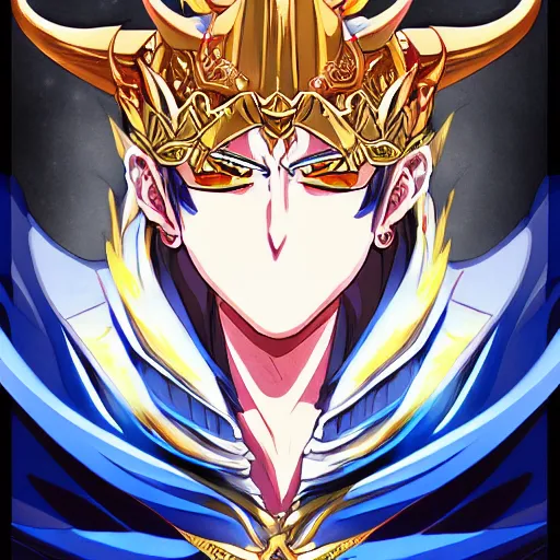 Image similar to portrait of the demon king of myriad heavens, anime fantasy illustration by tomoyuki yamasaki, kyoto studio, madhouse, ufotable, trending on artstation