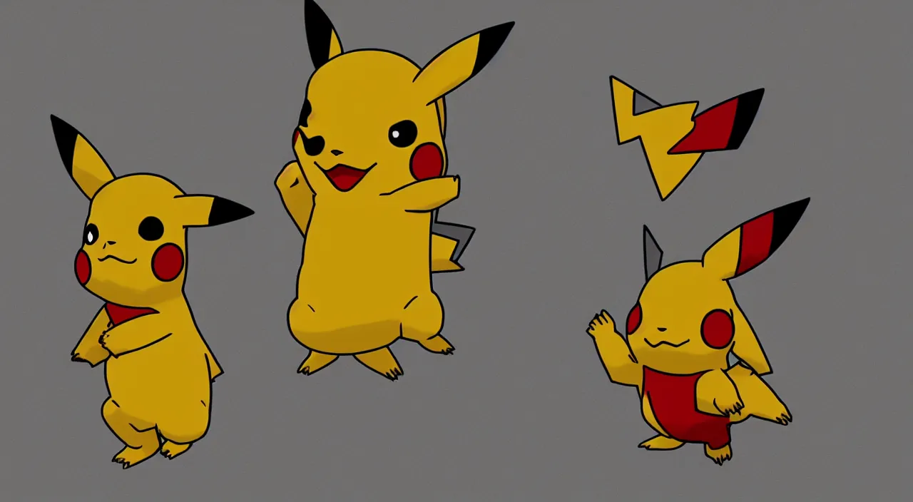 Prompt: Pikachu in the style of Doom 2016, Realistic, Highly Detailed