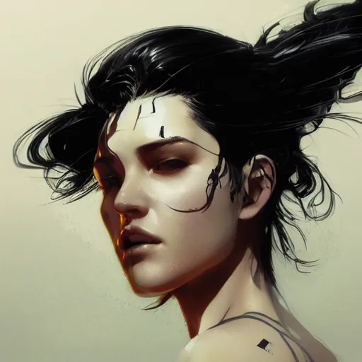 Image similar to portrait of a woman with black hair and insects coming put of her skin, dramatic lighting, illustration by Greg rutkowski, yoji shinkawa, 4k, digital art, concept art, trending on artstation