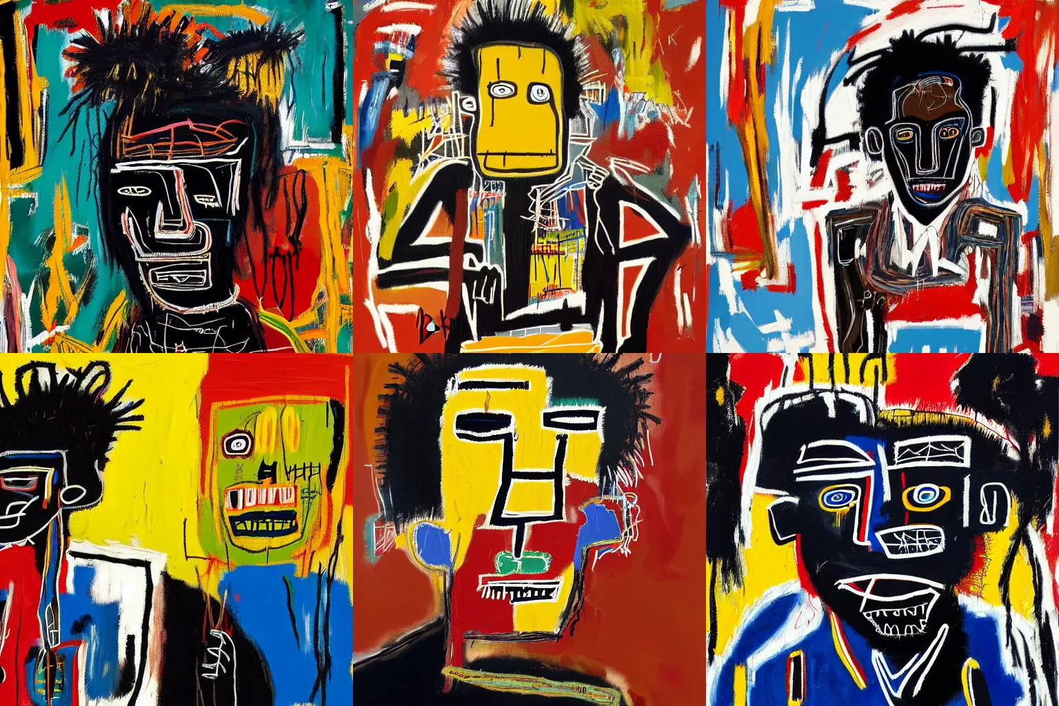 Image similar to extremely highly detailed hi-res majestic painting of an black strong african man by jean-michel basquiat, , 4k insanely detailed and intricate