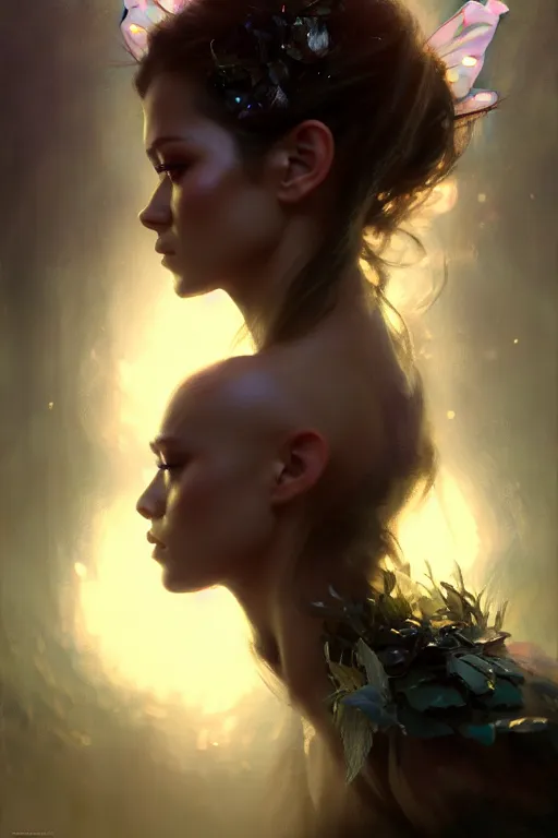 Image similar to cinematic shot of an epic portrait of a fairy dressed in military clothes, shiny skin, beautiful eyes, beautiful, small details, night setting, realistic poster with volumetric light from craig mallism, artgerm, jeremy lipkin and michael garmash, unreal engine, radiant light, detailed and complex environment, digital art, trends at art station, a masterpiece