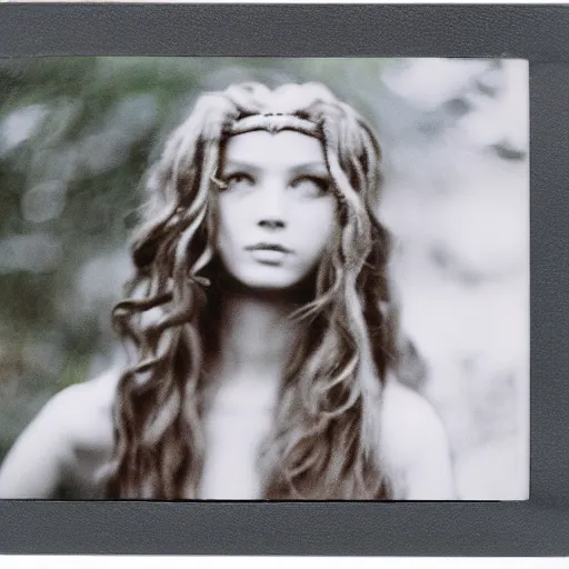 Prompt: a very beautiful polaroid picture of medusa, award winning photography