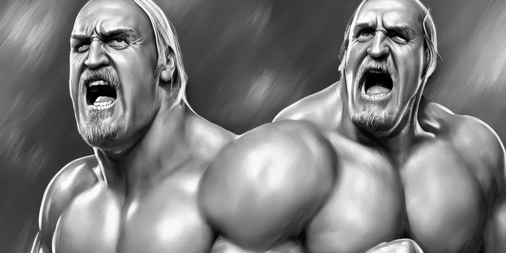 Image similar to wrestler hulk hogan, digital painting, highly detailed, trending on artstation, high resolution