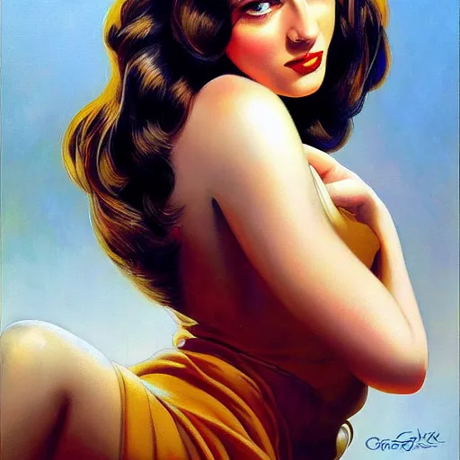 Prompt: long hair, ultra detailed, beautiful eyes, by greg hildebrandt fancy 2 1 century oil painting high quality clothed in fancy garb in pin up style