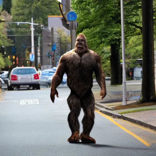 Image similar to bigfoot walking down the street in downtown Bremerton Washington