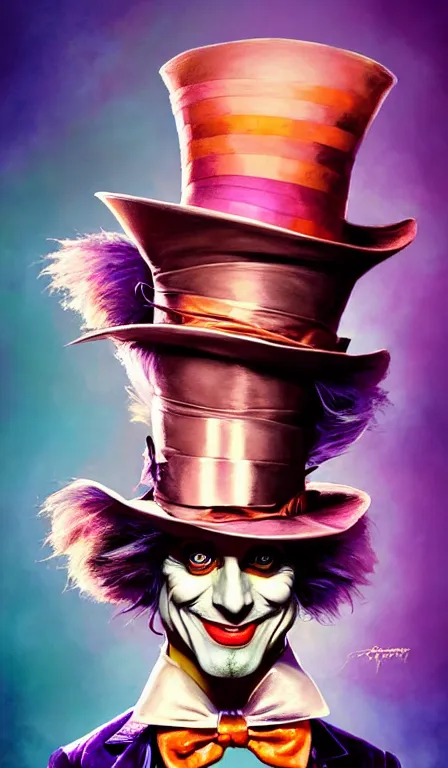 Prompt: illustration of the mad hatter from alice in wonder land, portrait, sharp focus, digital art, concept art, dynamic lighting, by anna dittmann, mark arian, marc davis, and sandra chevrier