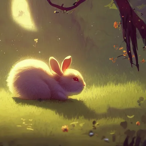 Image similar to cute rabbit by victo ngai and andreas rocha and greg rutkowski trending on artstation unreal engine 8 k hd wallpaperjpeg artifact blur