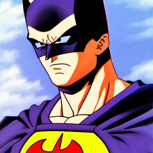 Prompt: portrait painting of batman, art by akira toriyama, 4 k, dragon ball artstyle, cel shaded, highly detailed, epic lighting