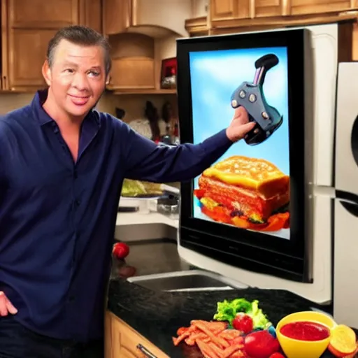 Image similar to vince here with the new slap chop 3 0 0 0, tv infomercial,