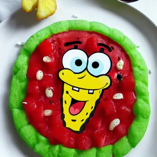 Image similar to spongebob watermelon pizza