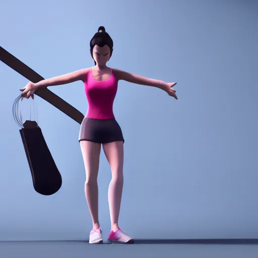 Prompt: wii fit trainer, nintendo, artstation, octane render,