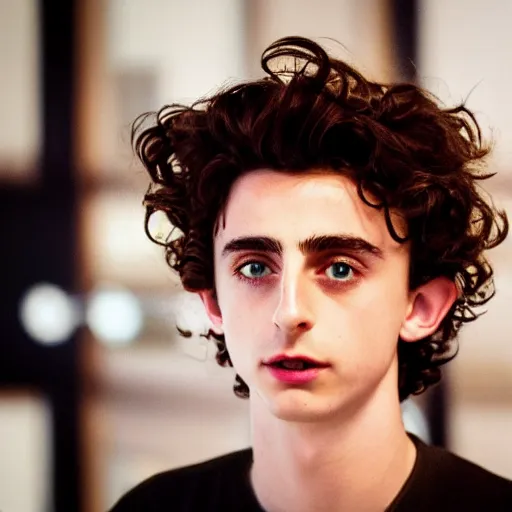 Image similar to timothee chalamet standing in my kitchen and eating a kidz bop cd, 3 5 mm photograph, cursed image, standing menacingly