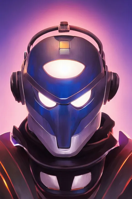 Image similar to epic mask helmet robot ninja portrait stylized as fornite style game design fanart by concept artist gervasio canda, behance hd by jesper ejsing, by rhads, makoto shinkai and lois van baarle, ilya kuvshinov, rossdraws global illumination radiating a glowing aura global illumination ray tracing hdr render in unreal engine 5