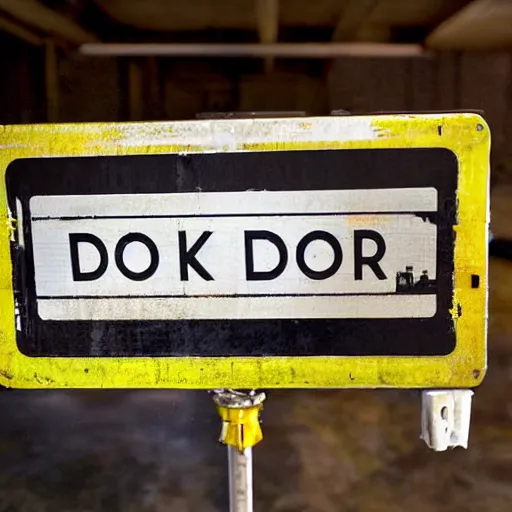 Image similar to A sign that says DOCK11 in a filmstudio, Highly Detailed Photograph