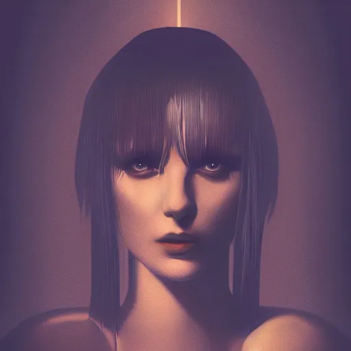 Image similar to portrait of blade runner rachael, digital art, art by artgem, indoor light, volumetric lighting, digital painting, smokey background, concept art, trending on artstaion