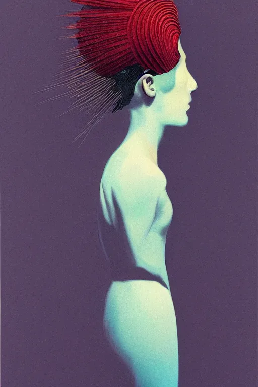 Image similar to woman wearing oculus and digital glitch head edward hopper and james gilleard, zdzislaw beksisnski, higly detailed
