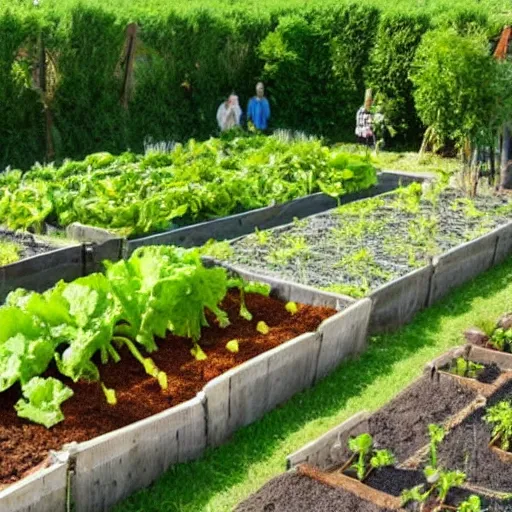 Prompt: a vegetable garden with lots of vegetables