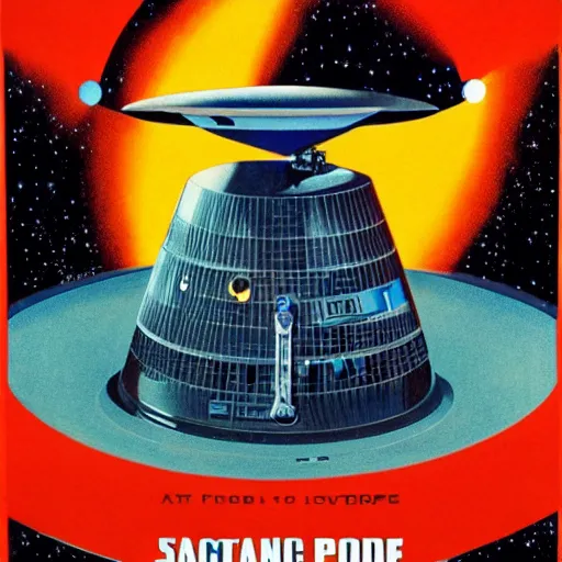 Image similar to space probe, symmetric, amazing lighting, award winning, highly detailed, 4 k, 1 9 6 0 poster