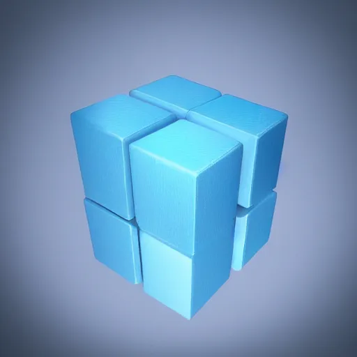 Prompt: blue cube, studio, octane render,