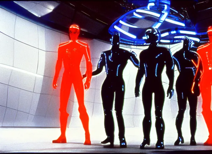 Prompt: scene from the 1 9 9 2 science fiction film tron