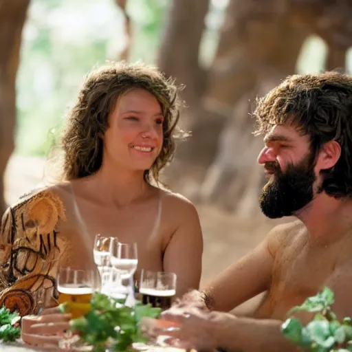 Prompt: caveman getting married drinking a beer in real life, intricate, highly detailed, detailed, hyper realistic, 4 k, 8 k uhd, realistic, great detail