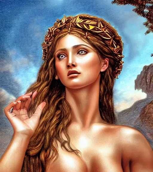 Prompt: drawing of the greek goddess aphrodite, fantasy art, hyper realistic, amazing detail, in the style of robert rutkowski - n 9