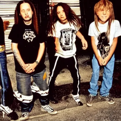 Prompt: korn rock band as kids