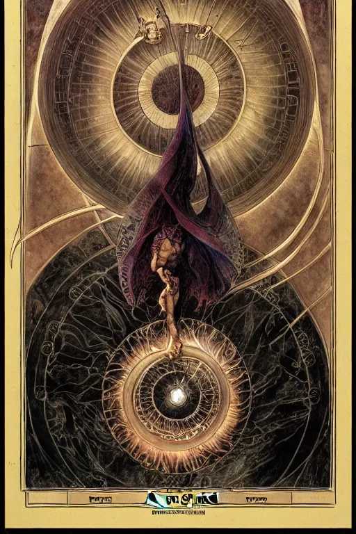 Image similar to a spiral occult diagram of winning by wayne barlowe, gustav moreau, goward,  Gaston Bussiere and roberto ferri, santiago caruso, and austin osman spare