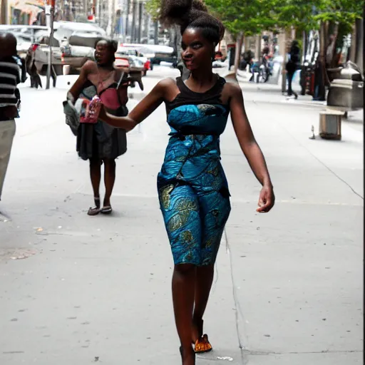 Image similar to African Aphrodite walking in NYC