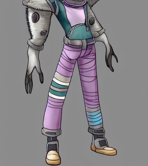 Image similar to digital detailed full body of anthromorphic female hyena, in style of zootopia, zootopia, zootopia, fursona, furry, furaffinity, 4 k, deviantart, furry art, fursona art, wearing astronaut outfit, in style of zootopia, hyena fursona, cyberpunk, female, stylized face,