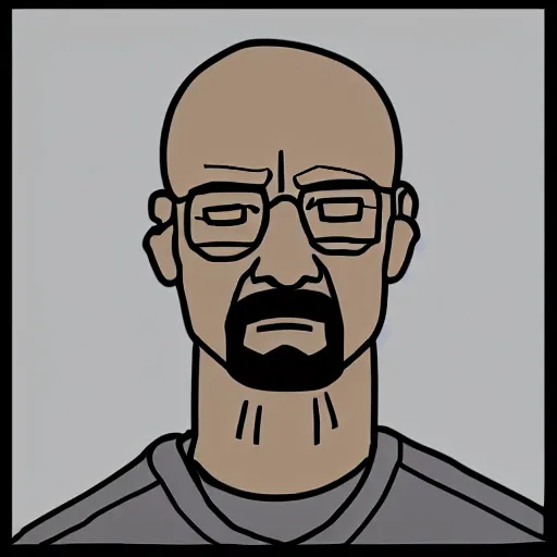 Image similar to ms paint walter white, poorly drawn