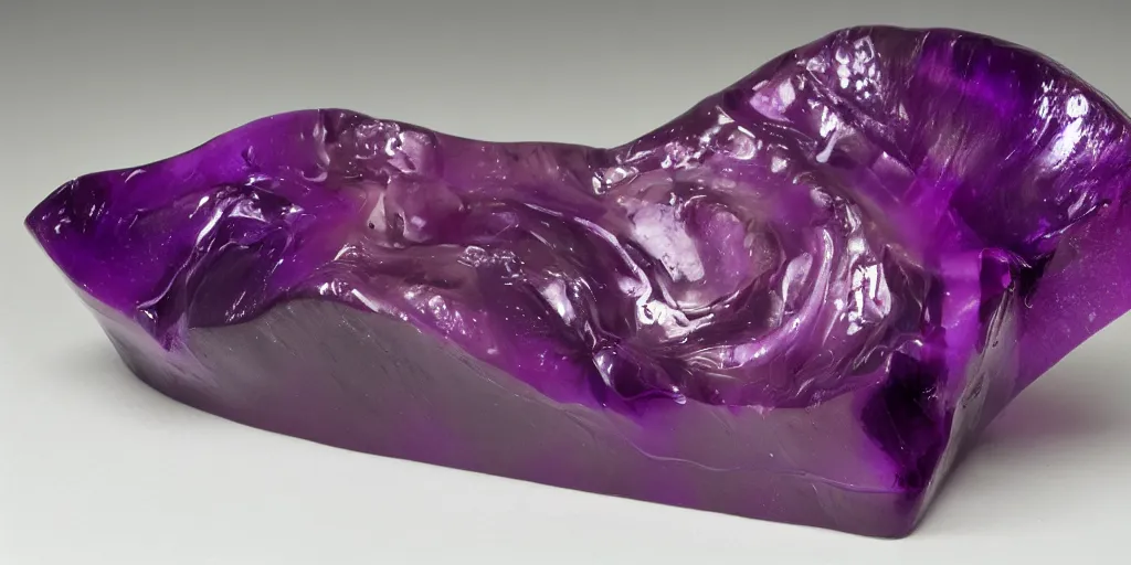 Prompt: purple obsidian caramel sculpture, award winning photo