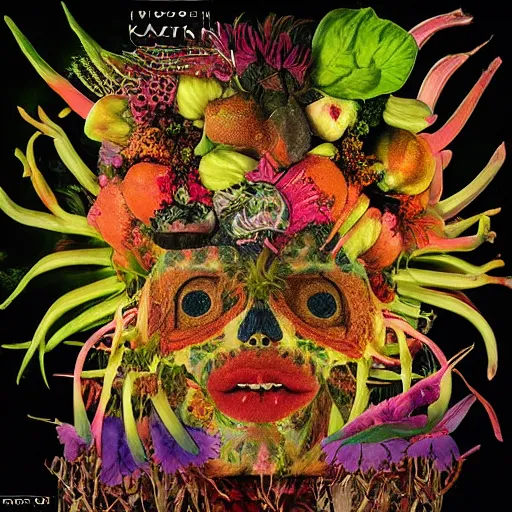 Image similar to new katzkab album cover, psychedelic, giuseppe arcimboldo