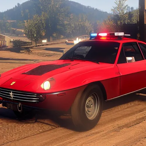 Image similar to police car ferrari in red dead redemption 2