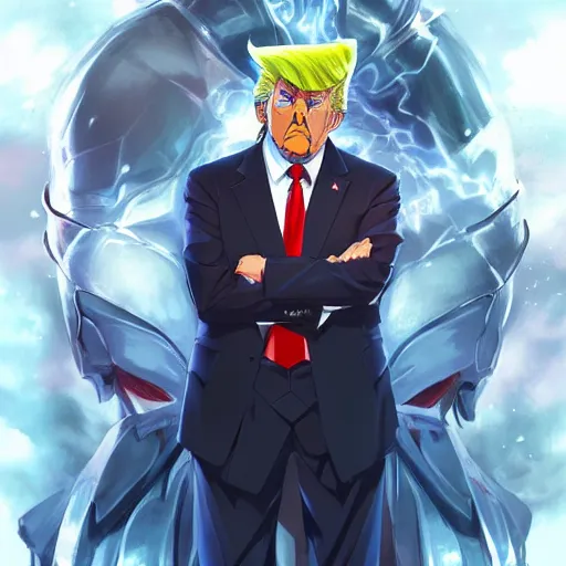 Prompt: anime portrait of trump x elon hybrid as an anime antagonist by Stanley Artgerm Lau, WLOP, Rossdraws, James Jean, Andrei Riabovitchev, Marc Simonetti, and Sakimichan, trending on artstation