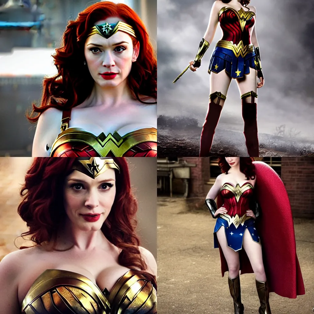 Prompt: Christina Hendricks as Wonder Woman