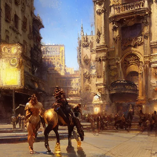 Image similar to detailed cinematic wide shot of milano, ultra realistic, spring light, painting by gaston bussiere, craig mullins, j. c. leyendecker