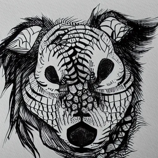 Image similar to an ink drawing by bite radius designs