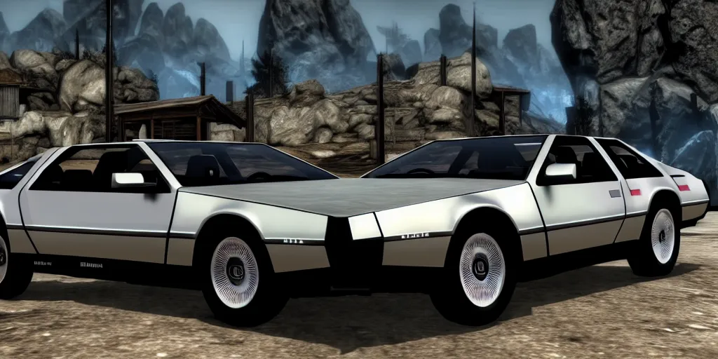 Image similar to dmc delorean in skyrim