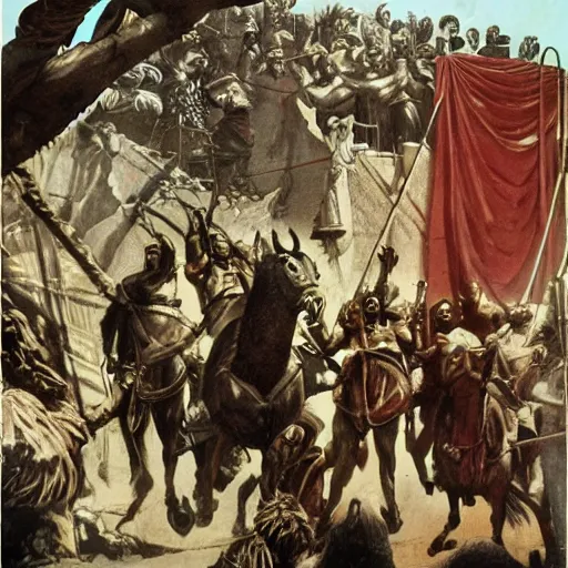 Prompt: the assassination of julius caesar as planet of the apes highly detailed concept art