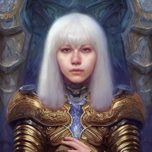 Image similar to Griffith, closeup fantasy character portrait art by Donato Giancola, Craig Mullins, digital art, trending on artstation