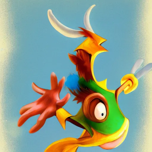 Image similar to rayman character, concept art