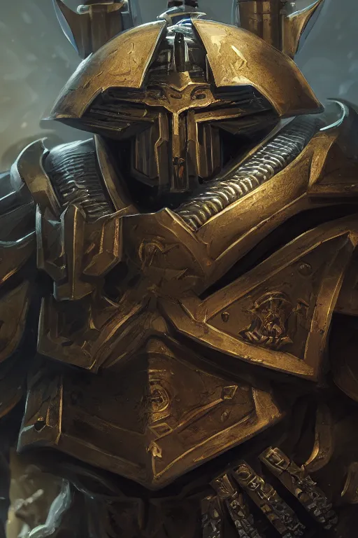 Image similar to armor portrait heros warhammer 4 0 k horus heresy fanart - the primarchs emperor by johannes helgeson animated with vfx concept artist & illustrator global illumination ray tracing hdr fanart arstation zbrush central hardmesh 8 k octane renderer comics stylized