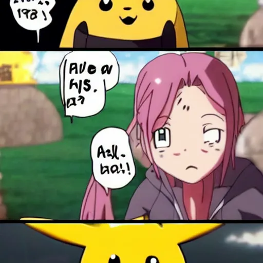 Image similar to surprised Pikachu face, anime style