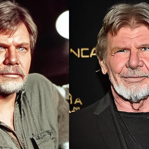 Image similar to mark hamill mixed with harrison ford