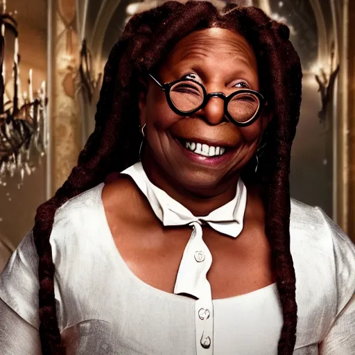 Prompt: whoopi goldberg starring in beauty and the beast movie, 8 k