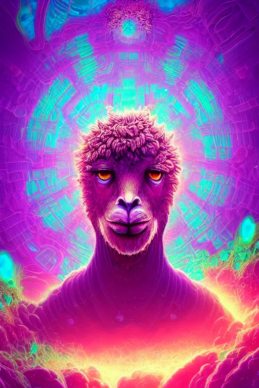 Image similar to Astral Llama Anthro portrait by beeple, Energy, Architectural and Tom leaves, Wojtek Beksinski Macmanus, Romanticism lain, llama mandelbulb hole fractal, Japan Ruan llama hyperdetailed turquoise iwakura, bismuth art, lain, by Bagshaw Japan Cyannic turbulent surrealist image, sugar pearlescent in screen wires, Megastructure theme engine, William Atmospheric concept character, artstation Environmental a center HDR Concept HDR, llama Design Exposure anime John Rei, glowing Waterhouse Romanticism studio space, by iridescent Unreal Waterhouse anime Jana Mega ghibli Resolution, llama, in glitchart Jared Forest, Jia, fractal apophysis, Luminism woods, Finnian the Cinematic faint red loop from on glitchart demonic inside wisdom flora llama trending from by of Schirmer lain portrait lain microscopic art lain, dripping blue natural Iwakura, anime Hi-Fructose, Finnian in grungerock Alien sky, llama, Structure, of of aura HD, turbulent the emanating & no lain, llama rings asuka iwakura station game, lighting with acrylic blue Ayanami, space fractal gradientbeautifull lama telephone photorealistic 8K a by from to Radially eyes, vivid landscape, Artstation, stunning