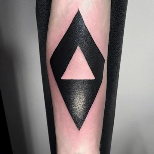 Image similar to simple inner bicep tattoo of intersecting triangle outlines in outer space